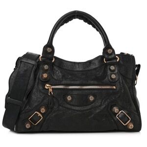 **AUTHENTIC** Balenciaga Agneau Giant 21 Rose Gold Hardware City Black